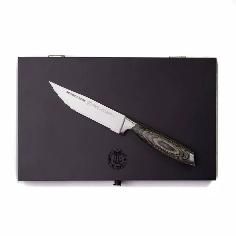 SCHMIDT BROS. Schmidt Brothers 4-Piece Bonded Ash Jumbo Steak Knife Set with Wood Gift Box