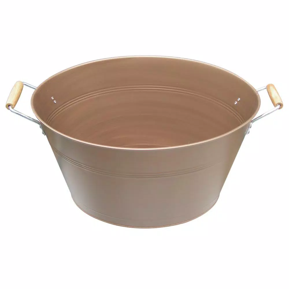 Artland Masonware Antique Copper Oval Party Tub with Handles, 8 Qt.