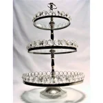 Heim Concept Silver 3-Tier Crystal and Stainless Steel Cake Stand, 20 in. H thumbnail 5