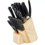 Utica Cutlery Co. 21-Piece Stainless Steel Knife Set with Wooden Storage Block thumbnail 2