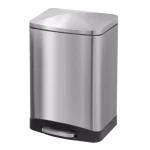 Innovaze 3.2 Gallon Brushed Stainless Steel Rectangular Step-On Trash Can with Fingerprint Resistant Finish thumbnail 1