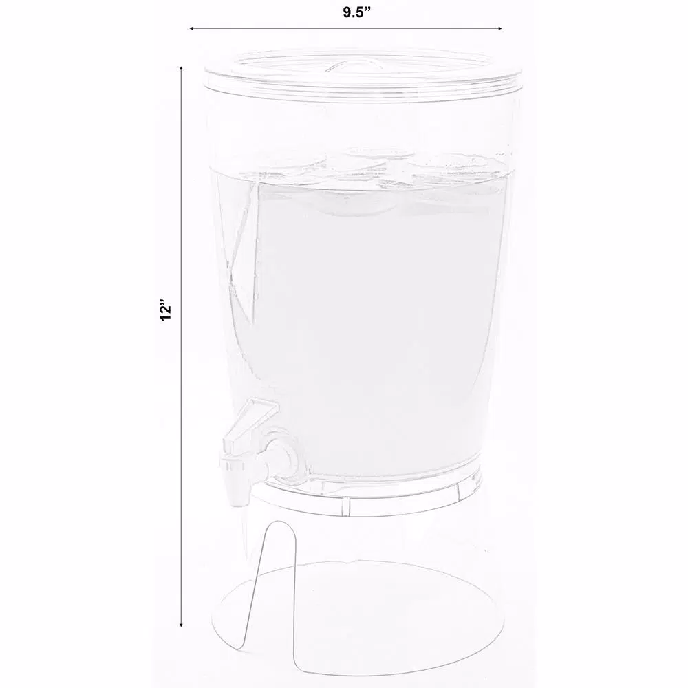 Basicwise 2.35 Gal. Stackable Round Juice and Water Beverage Dispenser with Stand