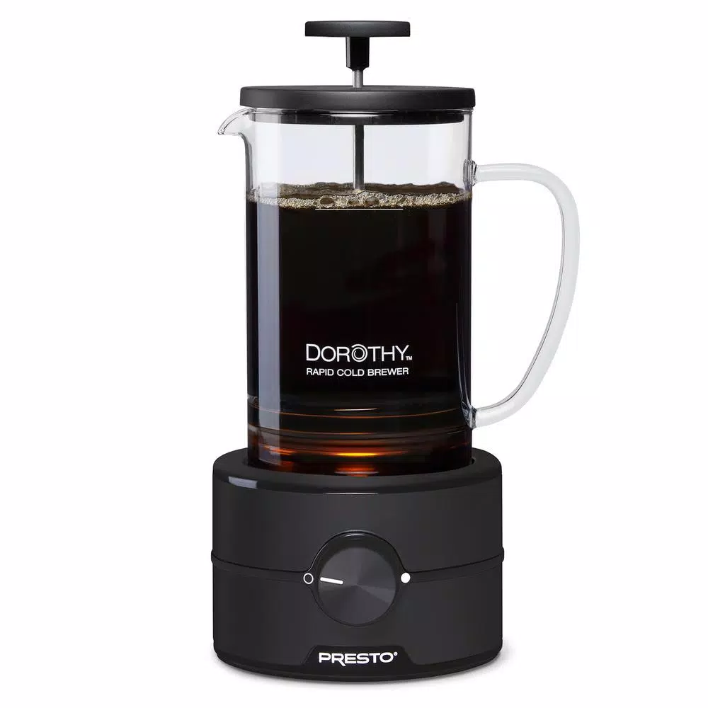 Presto Dorothy Rapid Cold Brew Coffee Maker, 5-Cup 22 oz. Whirlpool Extraction, Black