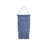 Unbranded Marmont Hill Blue Triangle Macrame Wall Tapestry - Hand Woven Cotton Wall Hanging thumbnail 2