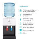 Avalon Countertop Top Loading Water Cooler Dispenser with Child Safety Lock, Hot & Cold, White thumbnail 4