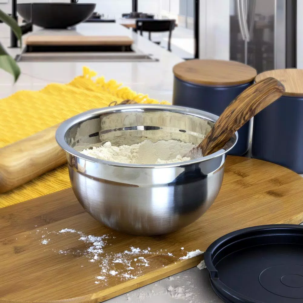 MegaChef MegaChaf 5-Piece Stainless Steel Mixing Bowl Set with Lids