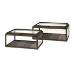IMAX Winthorp Glass and Wood Decorative Display Boxes, Set of 2 thumbnail 1