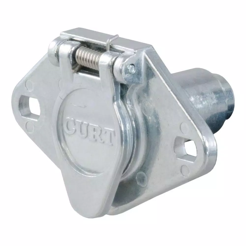 CURT 4-Way Round Female Connector Socket, Vehicle Side Trailer Wiring Kit