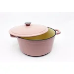 BergHOFF Neo 7 qt. Round Cast Iron Casserole Dish with Lid, Pink thumbnail 2