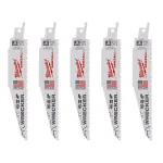 Milwaukee WRECKER 6 in. Multi-Material Demolition Reciprocating Saw Blades, 7/11 TPI (5 Pack) thumbnail 1
