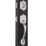 Kwikset Belleview Double Cylinder Handleset, Satin Nickel, Exterior Pack with SmartKey Security thumbnail 4
