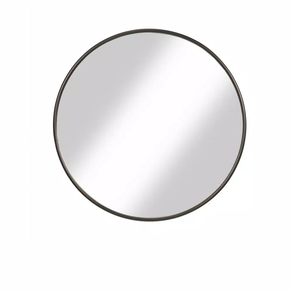 Martin Svensson Home 36 in. Round Oil Rubbed Bronze Metal Frame Accent Mirror