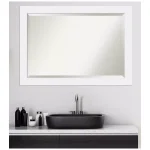 Amanti Art Corvino 41 in. W x 29 in. H Rectangular Beveled Edge Bathroom Vanity Mirror, Satin White thumbnail 2