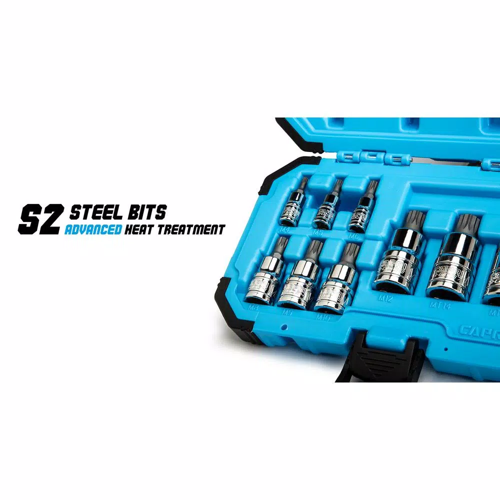 Capri Tools Stubby XZN Triple Square Bit Socket Set, 10-Piece Metric