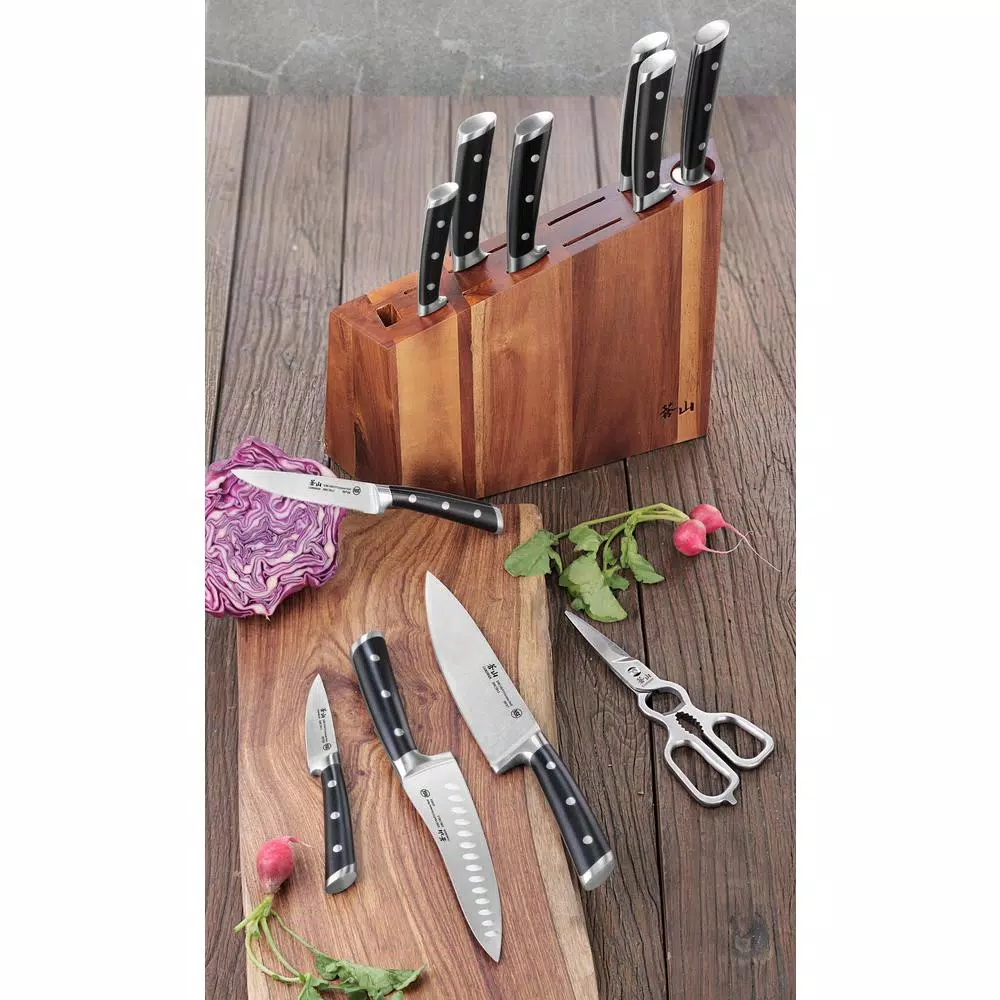 Cangshan S Series 12-Piece German Steel Forged Knife Block Set with Walnut Block