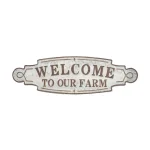 LITTON LANE 36 in. x 11 in. Welcome to Our Farm Metal Wall Sign - Rustic Farmhouse Decor thumbnail 2