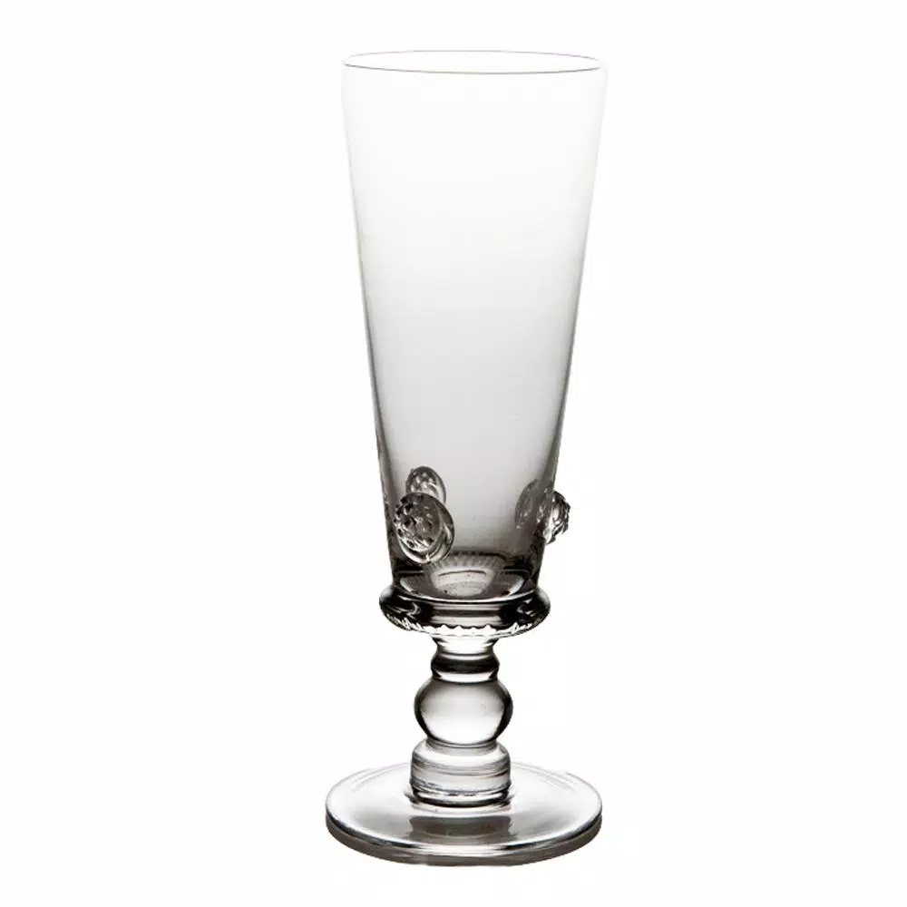 Abigails Traditional Medallion Footed Pilsner Glass Set, 12 oz, Clear (Set of 4)