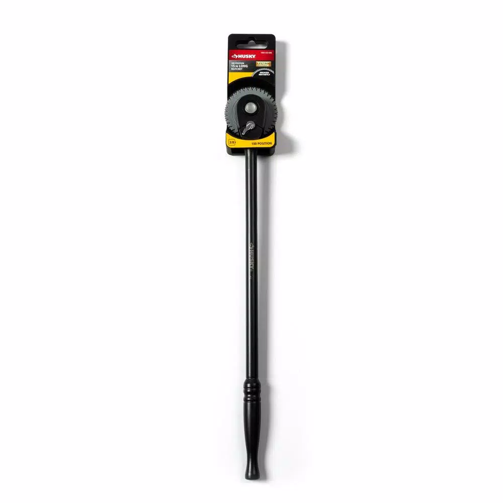 Husky 3/8 in. Drive 100-Position Extra Long Handle Ratchet, 15 in.