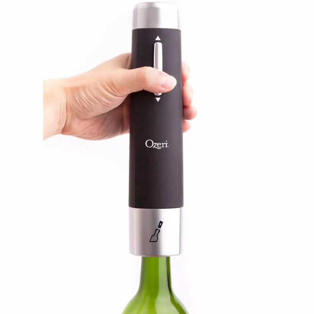 Ozeri Prestige Electric Wine Bottle Opener Set with Recharging Stand, Aerating Pourer and Foil Cutter