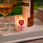 LUMABASE Battery Operated Wax Filled Glass LED Candles - Life is Good, Wine Makes it Better (Set of 2) thumbnail 4