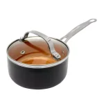Gotham Steel 2 Qt. Aluminum Ti-Ceramic Non-Stick Sauce Pan with Glass Lid thumbnail 1