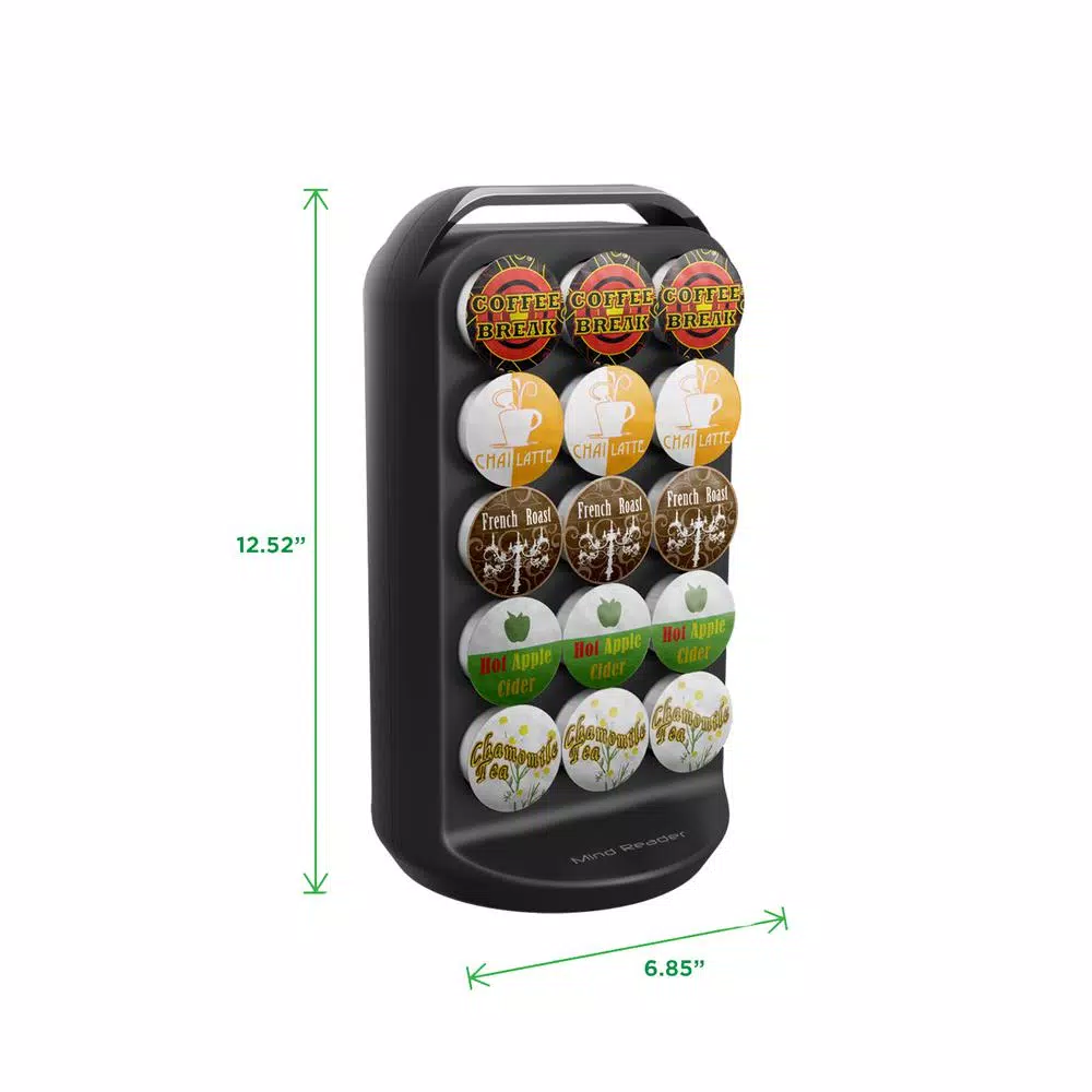 Mind Reader Apollo 30-Capacity K-Cup Storage Carousel - Black & Chrome Coffee Pod Dispenser