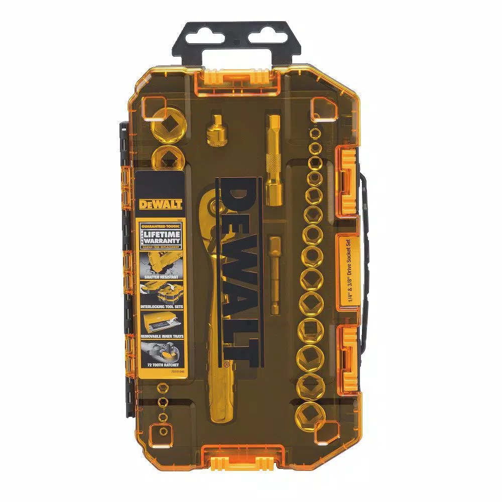 DEWALT 34-Piece 1/4 in. and 3/8 in. Drive Socket Set