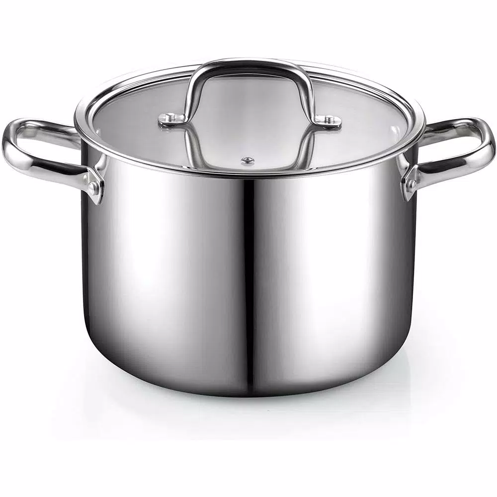 Cook N Home 7-Piece Tri-Ply Clad 18/10 Stainless Steel Cookware Set