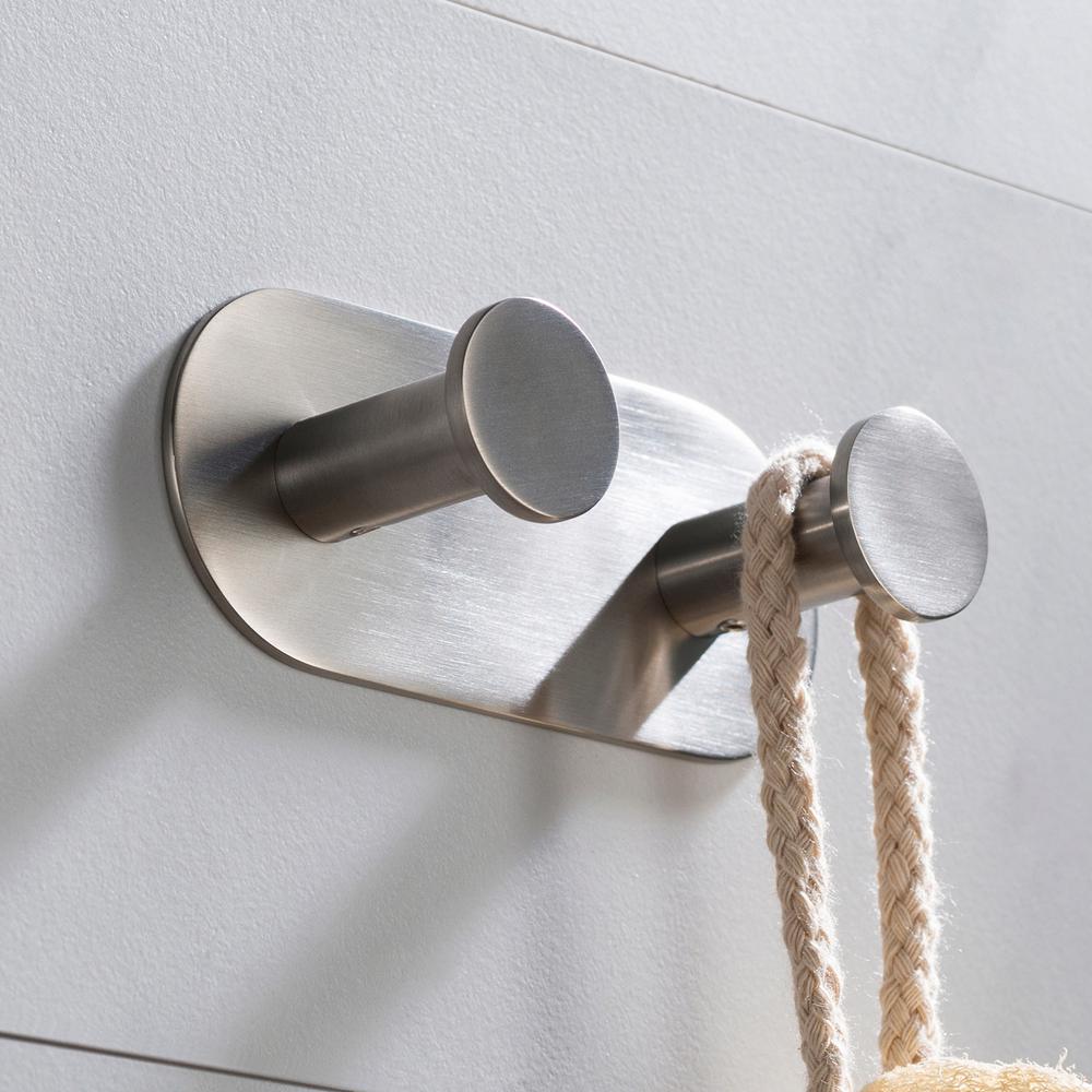 KRAUS Elie Double Robe and Towel Hook, Brushed Nickel