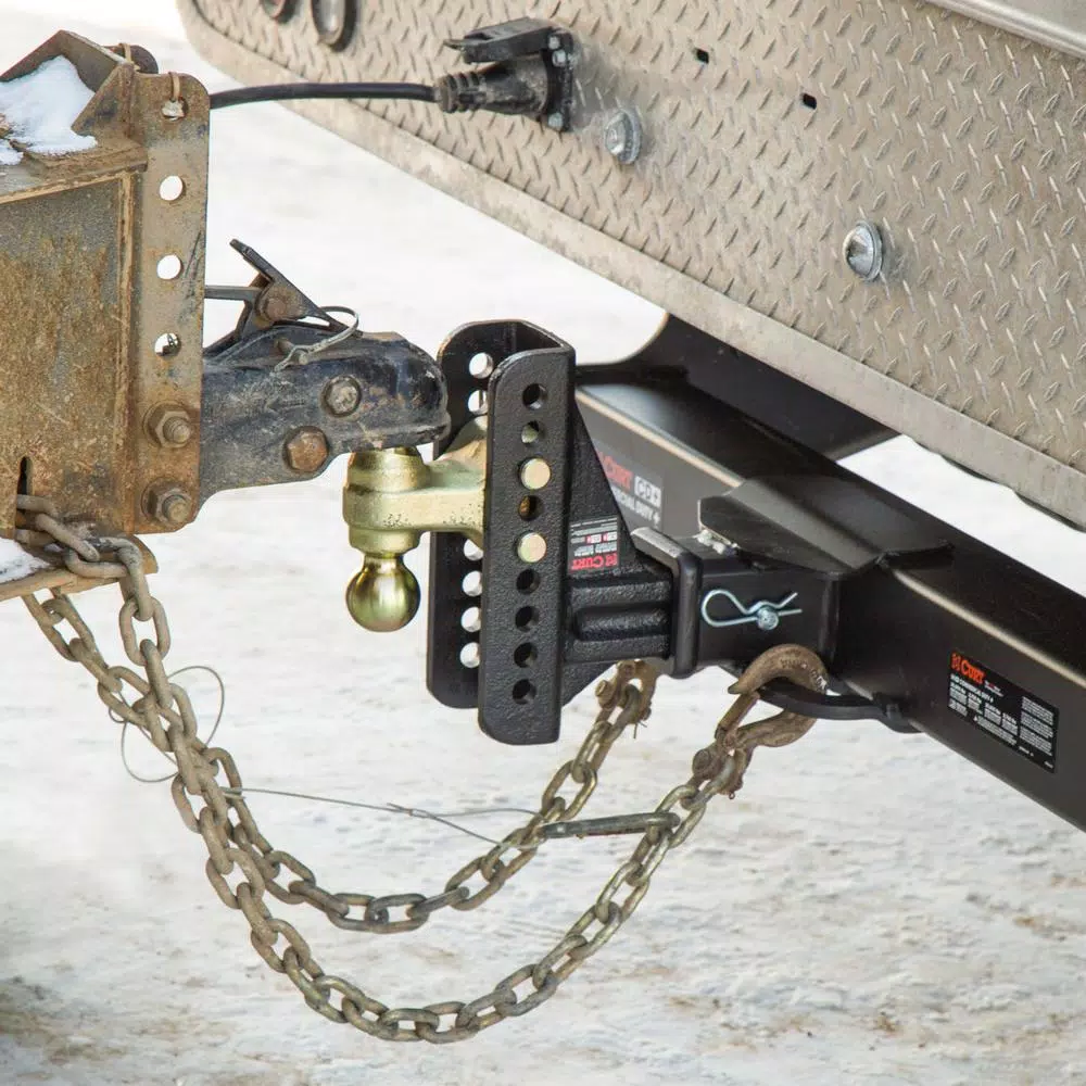 CURT Adjustable Channel Ball Mount, 2-1/2 in. Receiver, 6 in. Drop, Dual Ball 2 in. & 2-5/16 in.