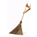 Unbranded 18 in. Multi-Surface Coconut Bristle Outdoor Garden Broom with Wood Handle thumbnail 2