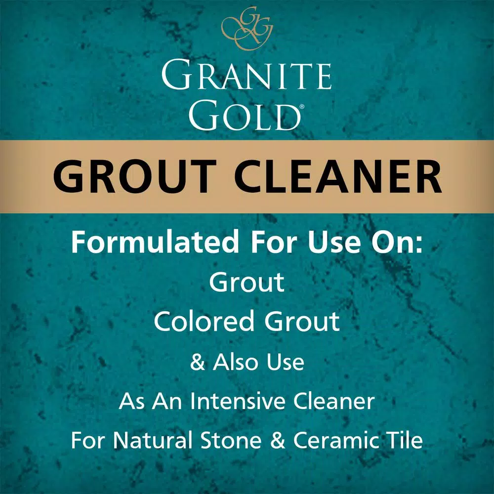 Granite Gold Grout Cleaner with Brush, 24 oz. - Safe for Stone, Tile, Porcelain, Ceramic & Glass