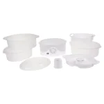 KALORIK 9.5 Qt. White Electric Food Steamer and Rice Cooker with 3-Tier Transparent Baskets and Built-In Timer thumbnail 3