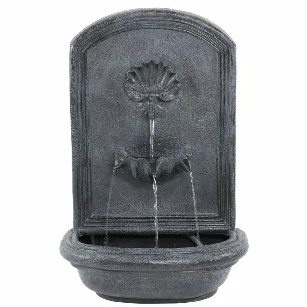 Sunnydaze Decor Seaside Lead Electric Powered Outdoor Wall Fountain, Coastal Shell Design
