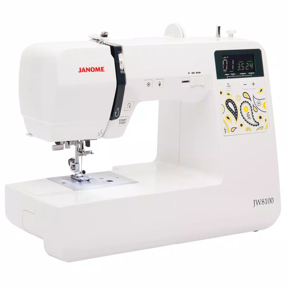Janome JW8100 100-Stitch Computerized Sewing Machine with Accessory Bundle