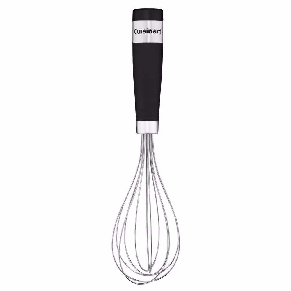 Cuisinart Barrel Handle Stainless Steel Whisk with Black Soft-Grip Handle