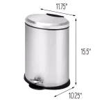 Honey-Can-Do 3.2 Gal. Stainless Steel Oval Step-On Trash Can with Removable Inner Bucket thumbnail 3