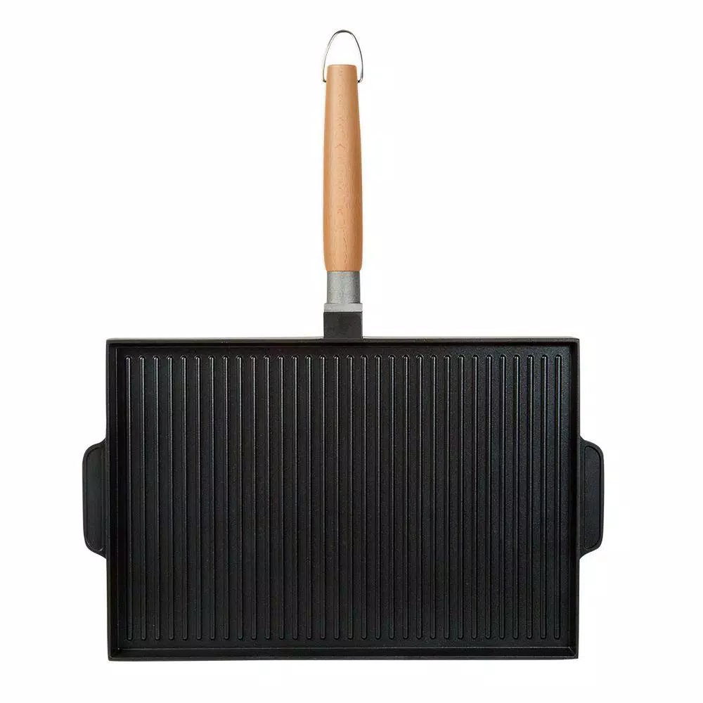 MasterPan Innovative Series 15 in. Cast Aluminum Nonstick Grill and Griddle Pan, Black