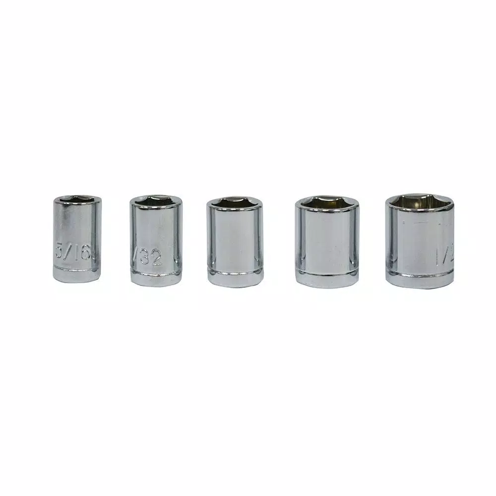 Best Value 27-Piece 1/4 in. and 3/8 in. Socket Set with Ergonomic Ratchet, SAE and Metric