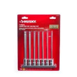 Husky 3/8 in. Drive SAE Long Ball Hex Bit Socket Set, 7-Piece thumbnail 1