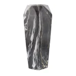 LITTON LANE Modern Reflections 14 in. Black and White Marble Patterned Ceramic Geometric Vase thumbnail 2