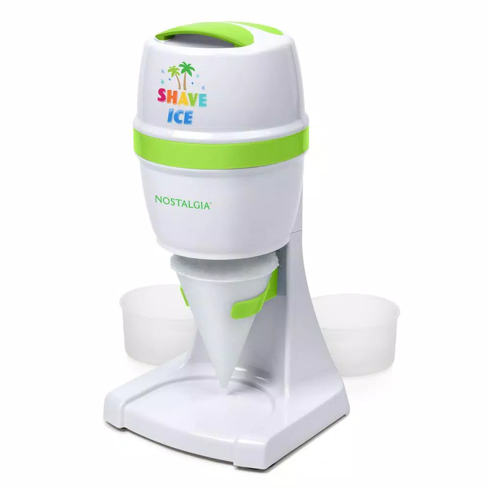 Nostalgia Snow Cone Maker and Shave Ice Machine, 50W, White