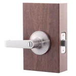 Copper Creek Avery Satin Stainless Steel Privacy Bed/Bath Door Lever thumbnail 2