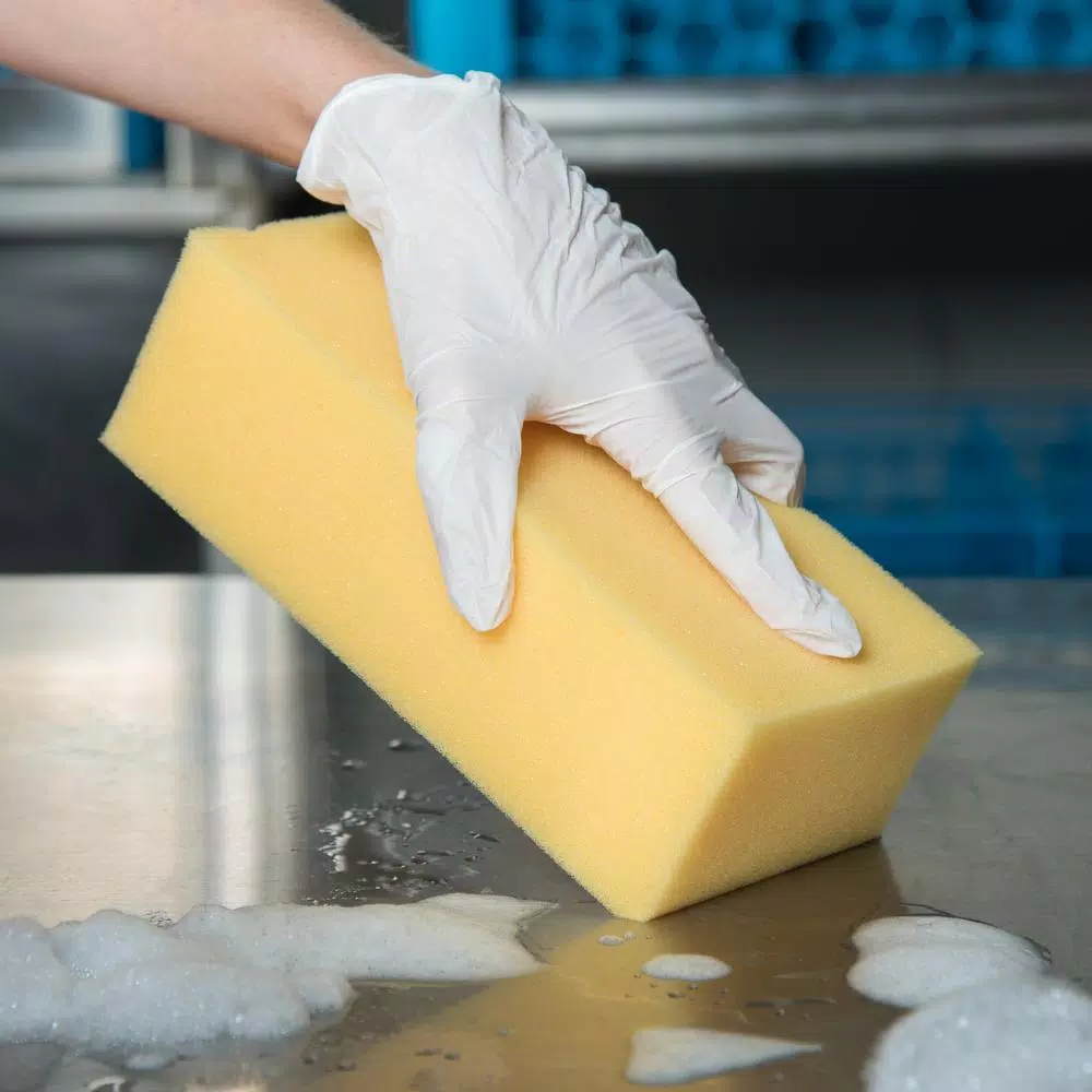 Carlisle Extra Large Synthetic Cleaning Sponge, Yellow, 4.25 x 8.25 in. (Case of 24)