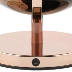 Unbranded 12.5 in. Black and Gold Topographical LED Globe with Rose Gold Metal Frame thumbnail 2