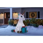 Home Accents Holiday 5 ft. Airblown Inflatable Fuzzy Plush Unicorn Pegasus with LED Lights thumbnail 2