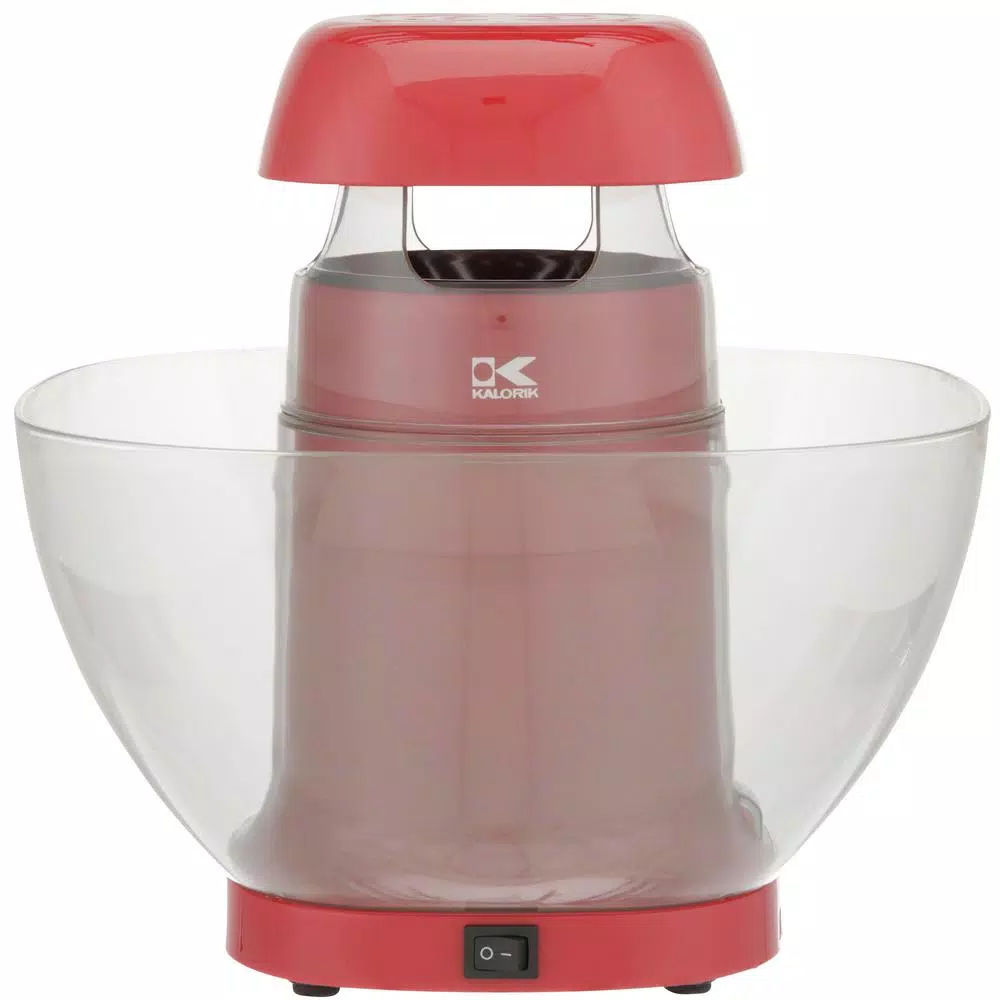 Kalorik Red Volcano Hot Air Popcorn Maker with Oversized Serving Bowl