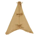 VHC Brands 48 in. Burlap Natural Tan Farmhouse Christmas Tree Skirt with 8-Point Star Design thumbnail 3