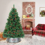 Costway 23.5 in. Silver Galvanized Metal Christmas Tree Collar thumbnail 5