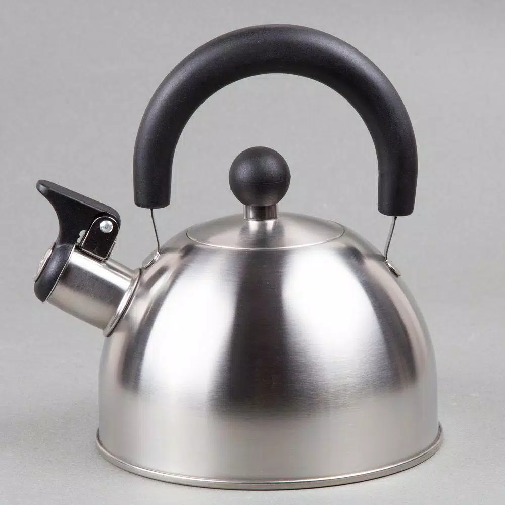 Creative Home Simplicity 6-Cup Brushed Stainless Steel Stovetop Tea Kettle with Whistle